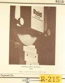 Reid Bros.-Reid 618 HR, Surface Grinder, S/N 21530, Operations Maint & Parts Manual 1982-618HR-01